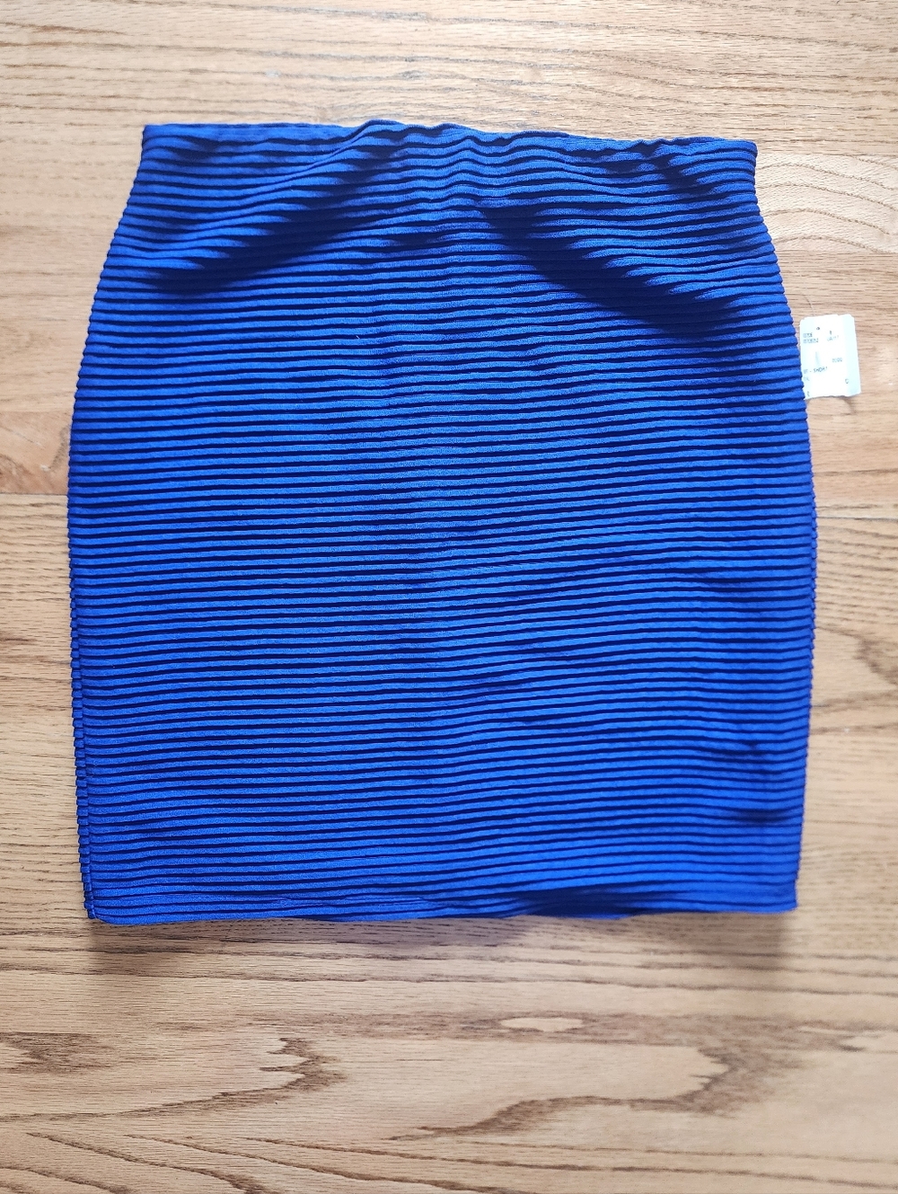 NWT Forever 21 Junior's Blue Casual Cocktail Ribbed Bodycon Mini Skirt Small S